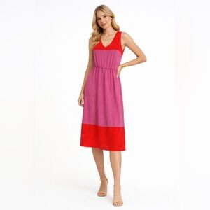 🔹LOFT Dress - Pink & Red Colorblock Dress - Size 4
